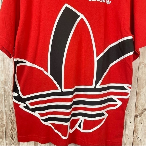 Adidas Originals Oversized Shadow Trefoil Short Sleeve Shirt Size Medium Men - Picture 4 of 11
